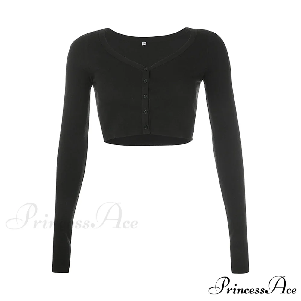 Stretchy Long Sleeve Crop Tops Cardigan - Image 6