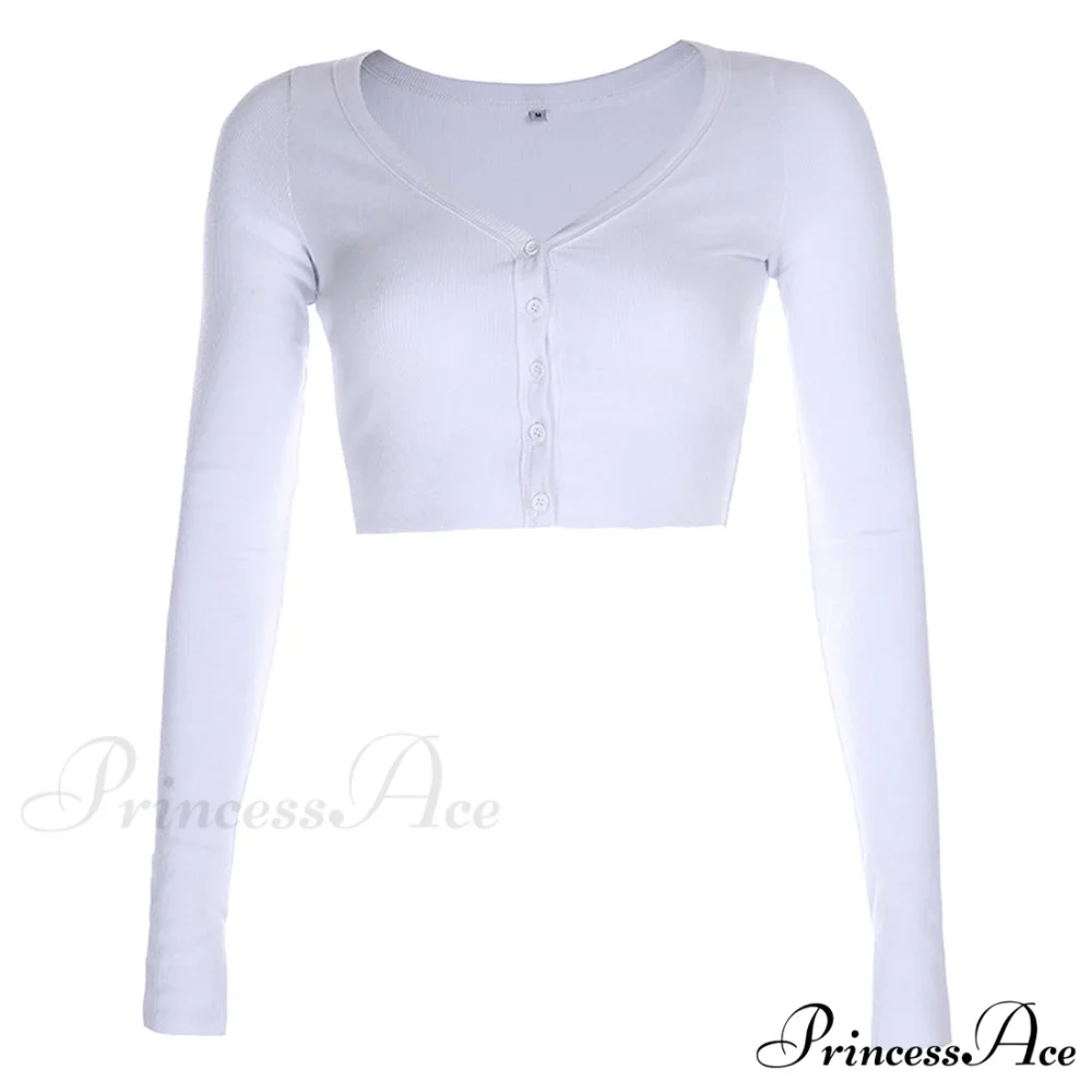 Stretchy Long Sleeve Crop Tops Cardigan - Image 8