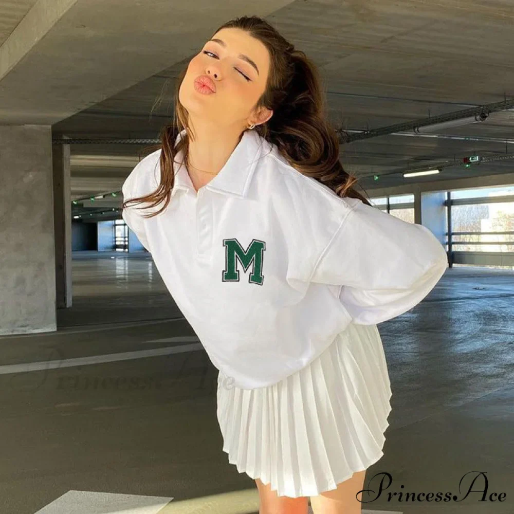 White Loose Letter Print T-shirt - Image 4