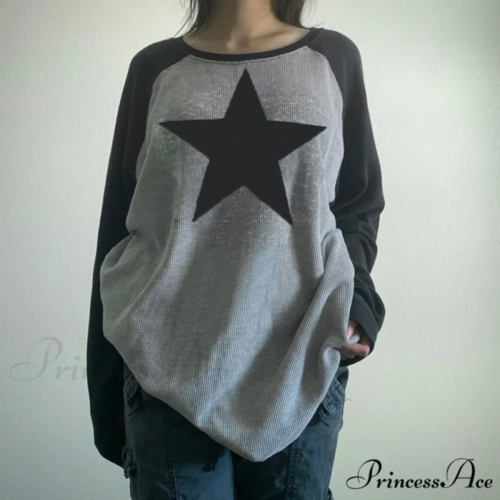 Star Print Oversized T-shirts - Image 3