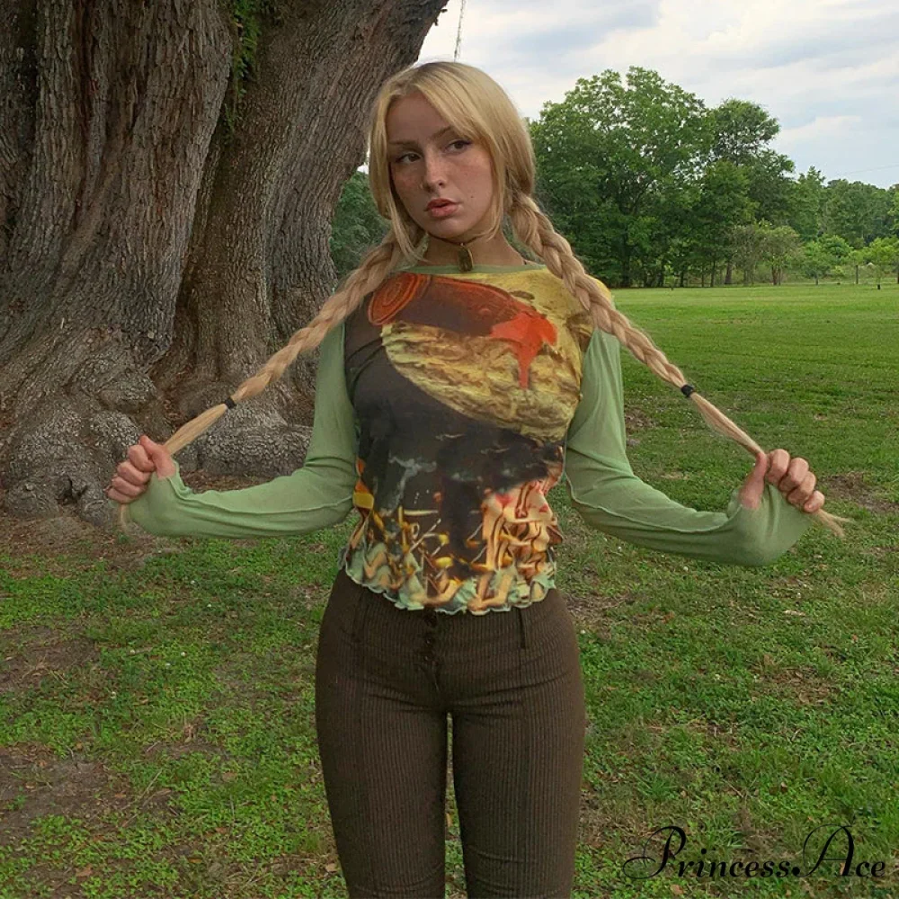 Colorful Kawaii Graphic Print T-shirt - Image 6