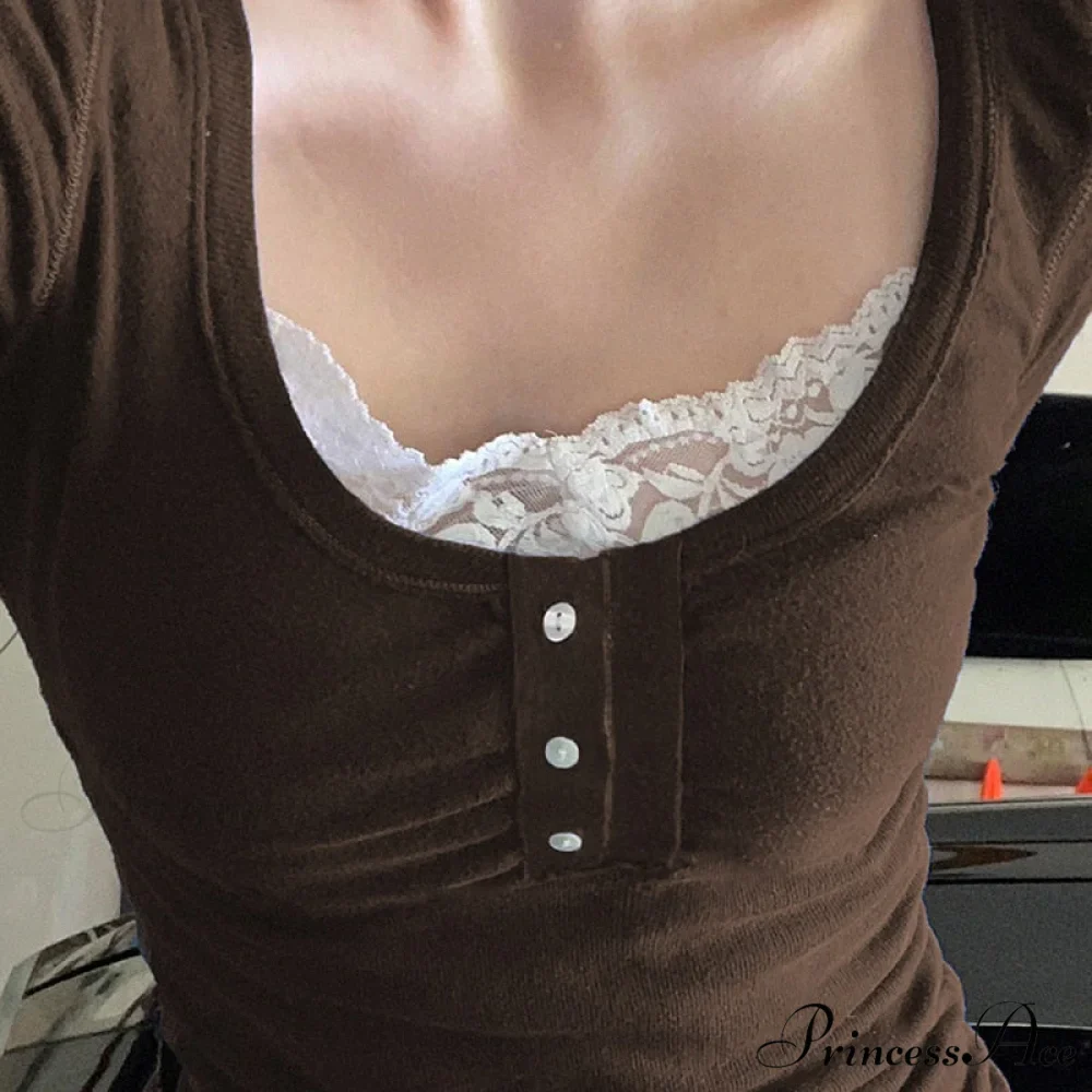 White Lace Trim T-shirt - Image 3