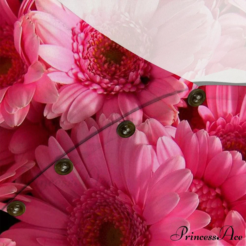 Pink Chrysanthemum Graphics 3D Printed T-shirt - Image 3