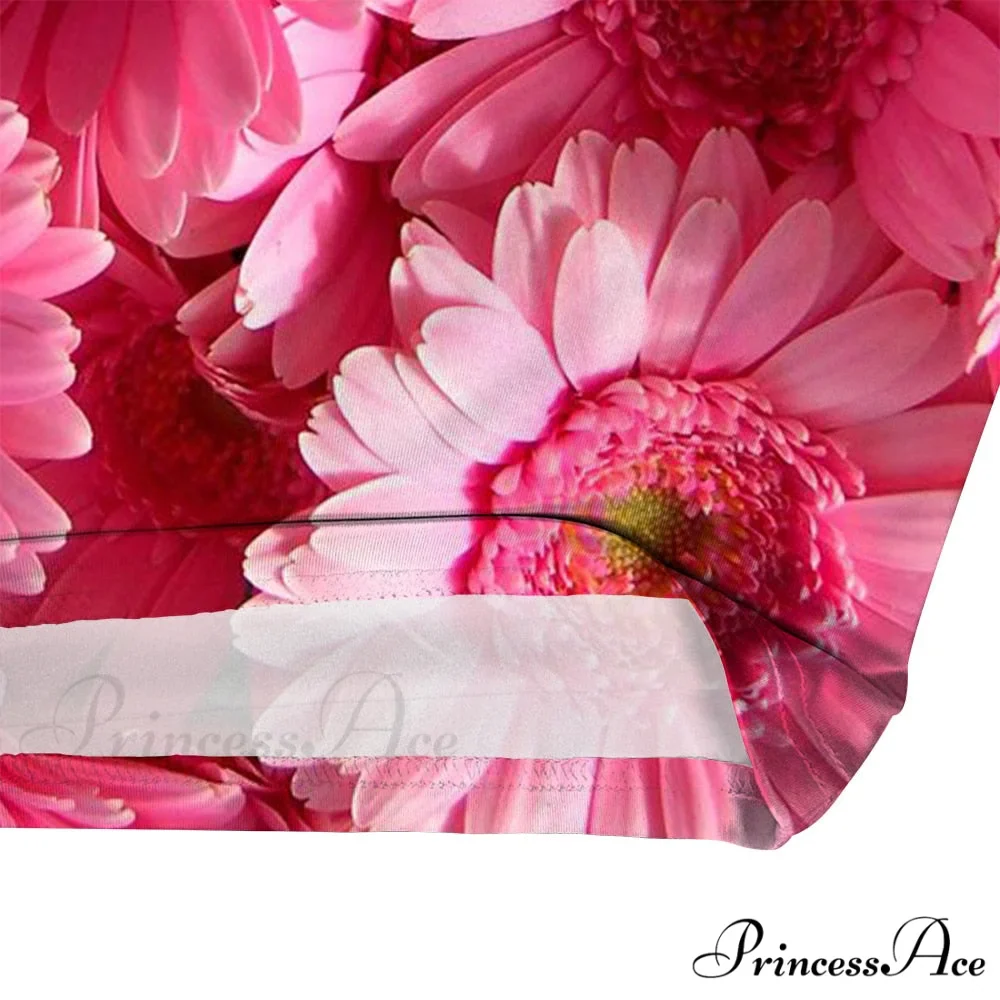 Pink Chrysanthemum Graphics 3D Printed T-shirt - Image 5