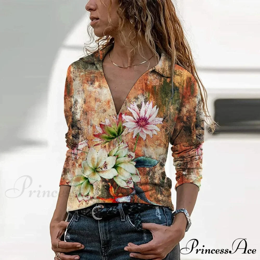 Casual Vintage Harajuku Floral Print Graphic Tee - Image 10