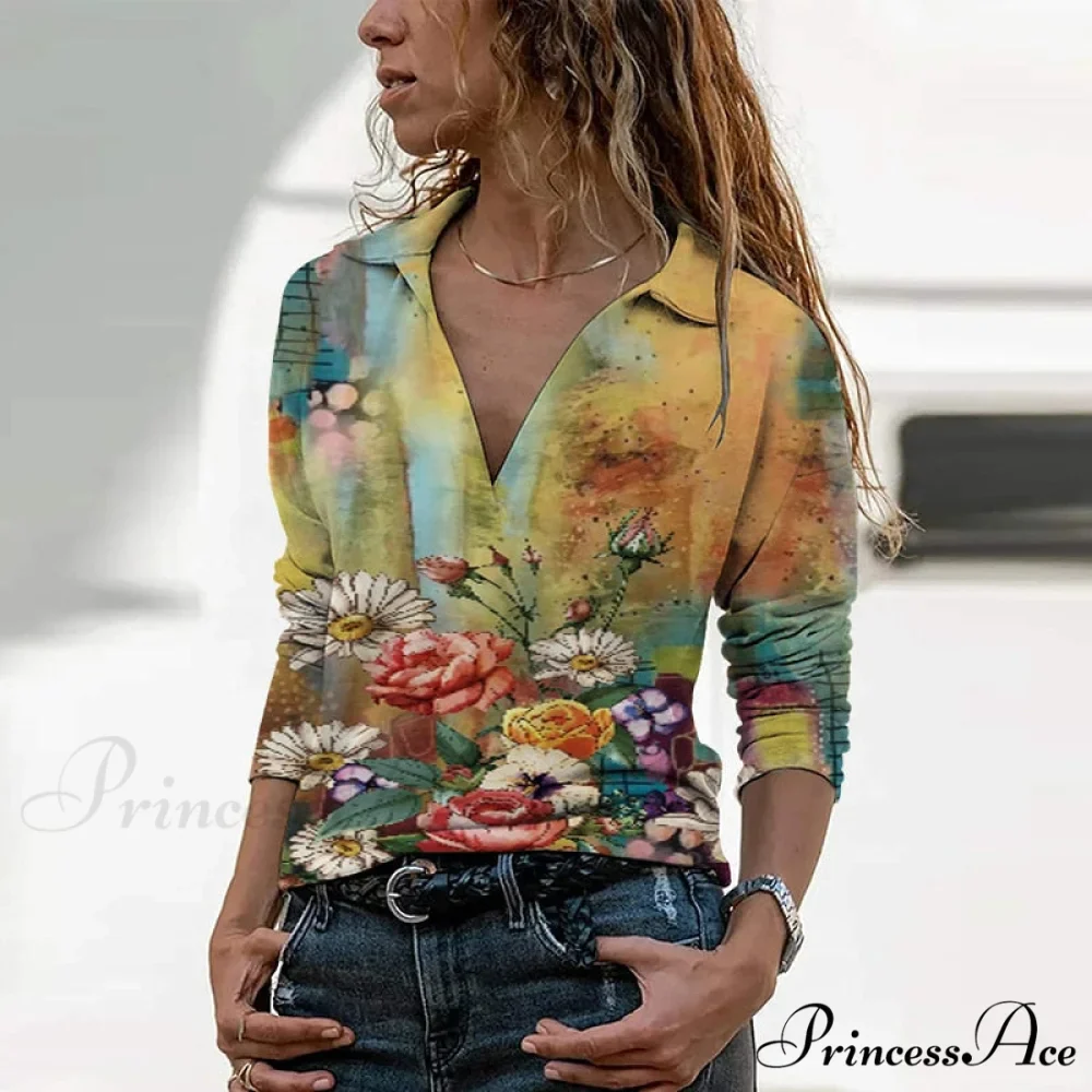 Casual Vintage Harajuku Floral Print Graphic Tee - Image 5