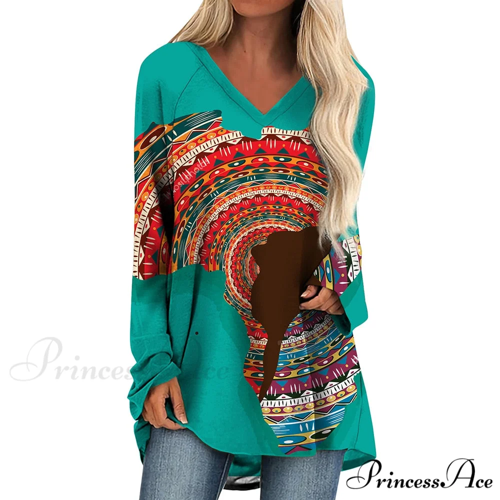 Long Sleeves African Female Pattern Tops - Image 10