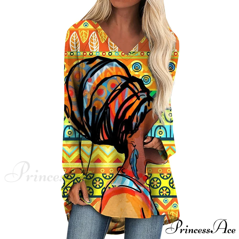 Long Sleeves African Female Pattern Tops - Image 11