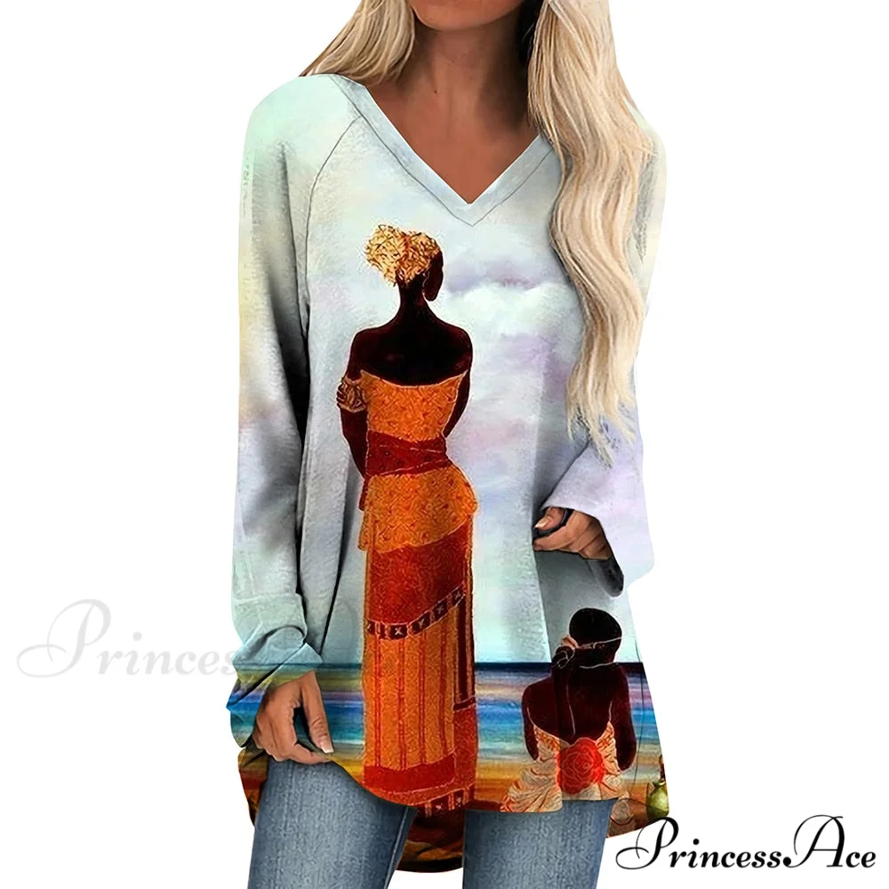 Long Sleeves African Female Pattern Tops - Image 14