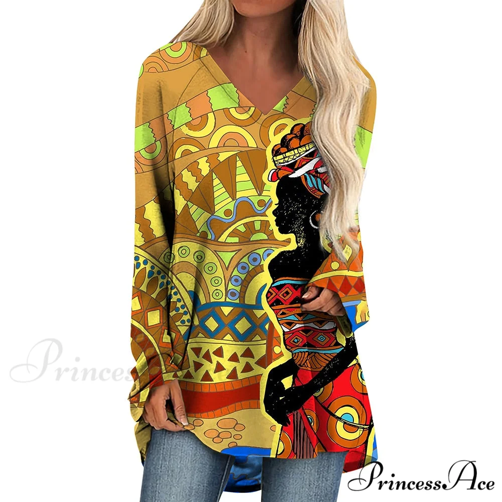 Long Sleeves African Female Pattern Tops - Image 15