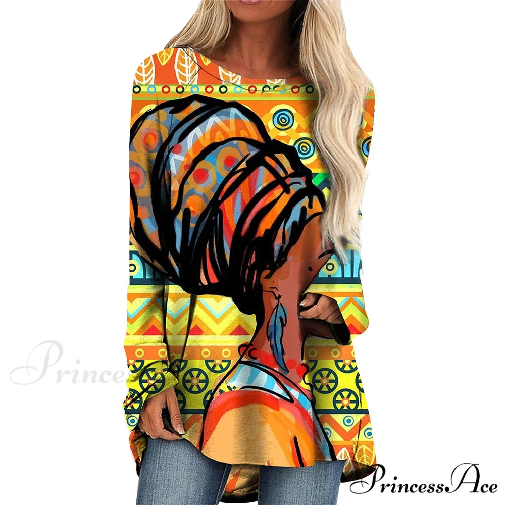 Long Sleeves African Female Pattern Tops - Image 22