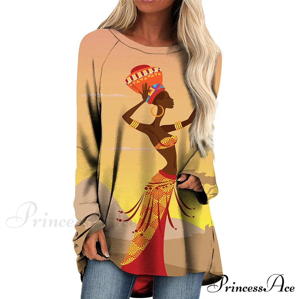 Long Sleeves African Female Pattern Tops - Image 23