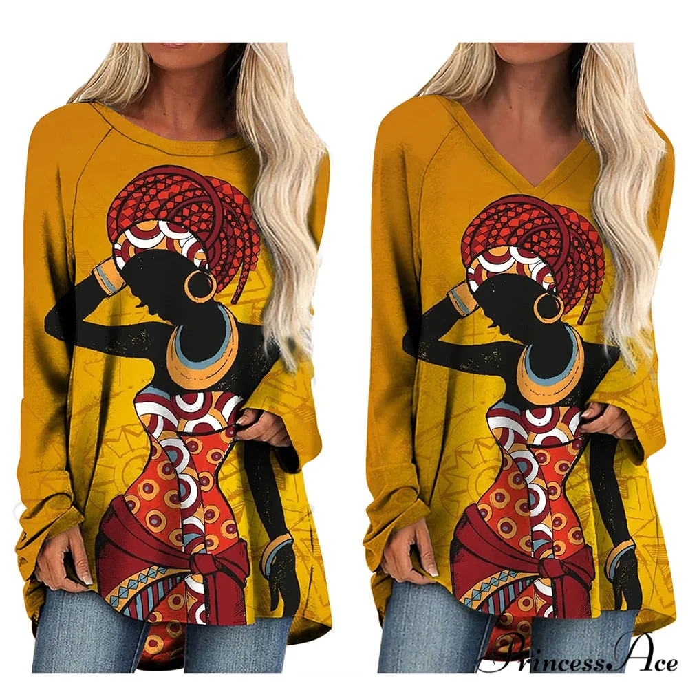 Long Sleeves African Female Pattern Tops - Image 6