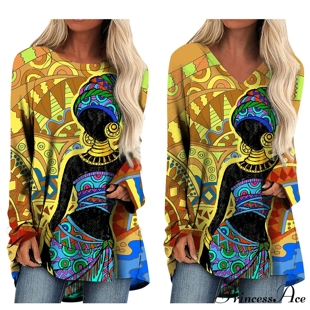 Long Sleeves African Female Pattern Tops - Image 7