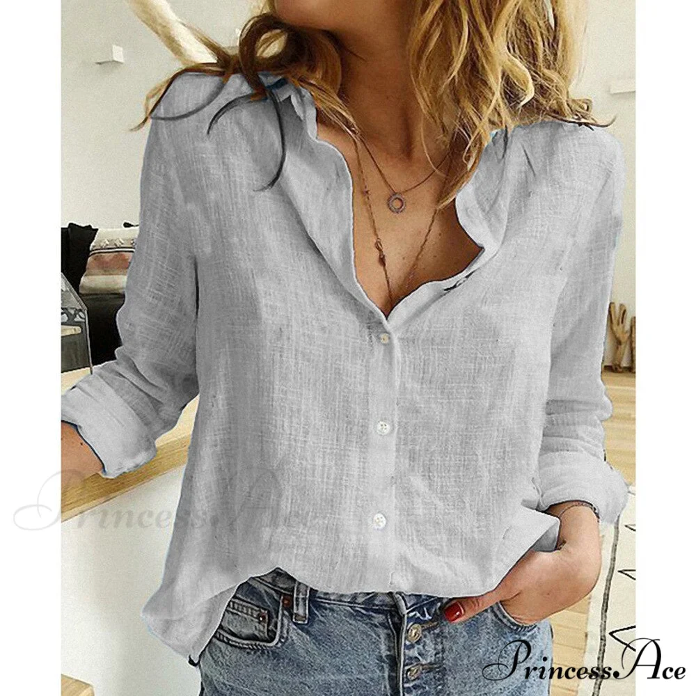 Cotton Linen Vintage Flower Print Blouse - Image 5