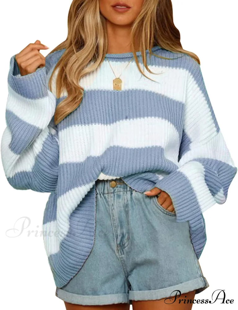 Women's Striped Color Comfy Knitted Sweater - Image 12