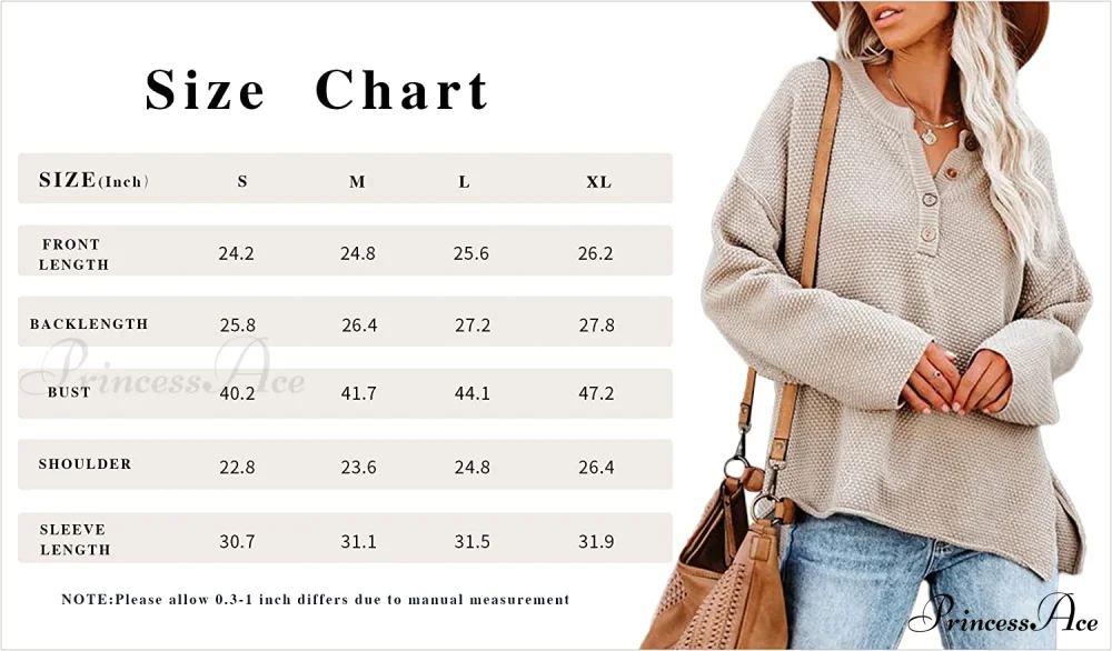 Women's Batwing Long Sleeve Loose V Neck Button Top - Image 6