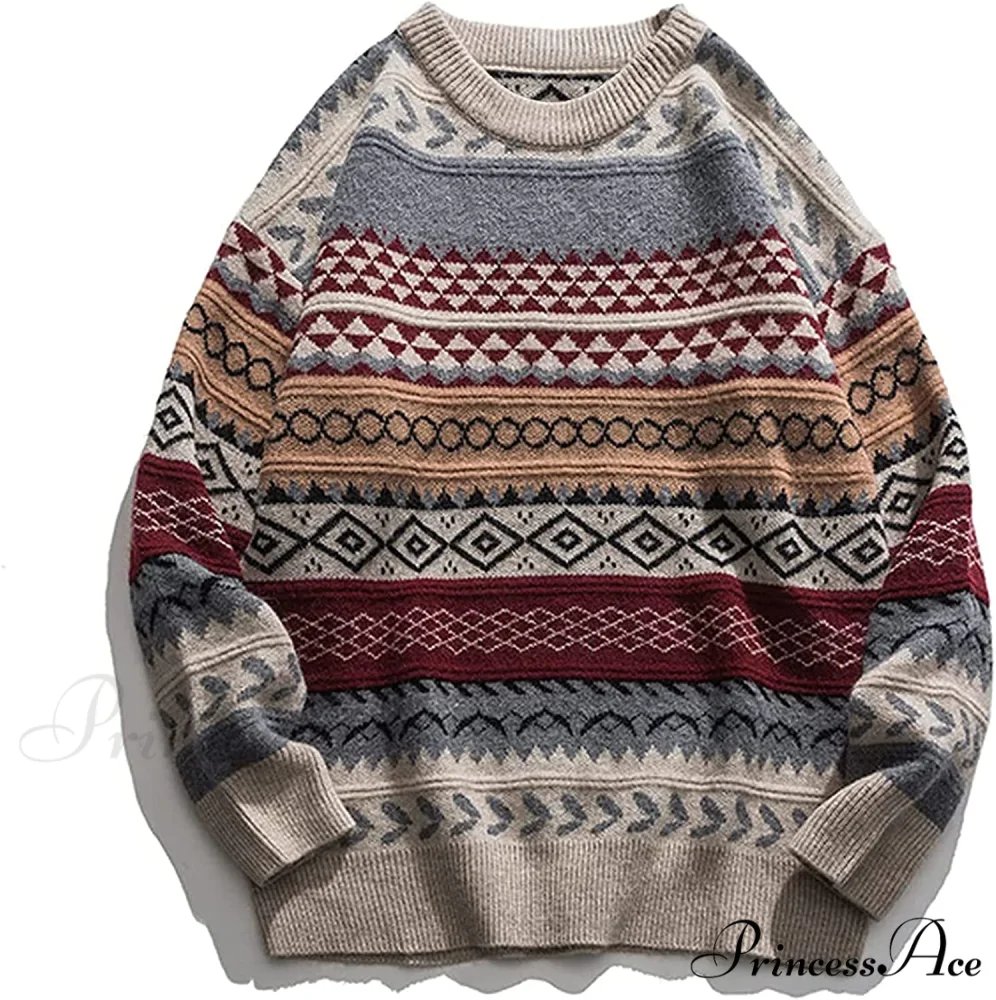 Ladies Autumn/Winter Retro Striped Sweater - Image 4