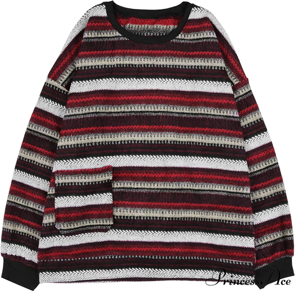 Ladies Autumn/Winter Retro Striped Sweater - Image 5