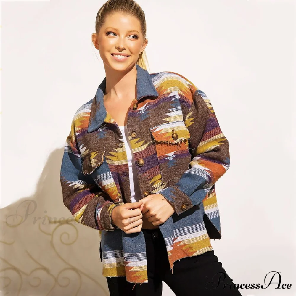 Denim Stitched Wool Coat - Image 10