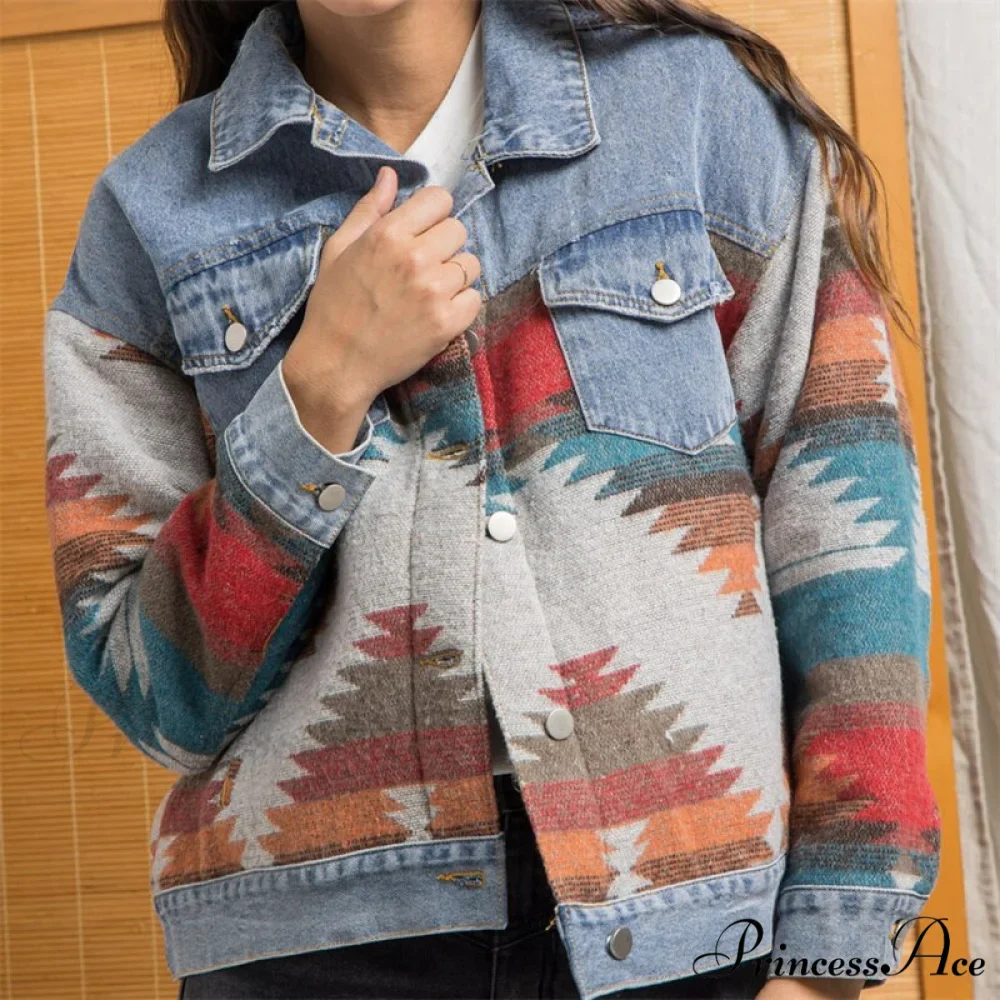 Denim Stitched Wool Coat - Image 13