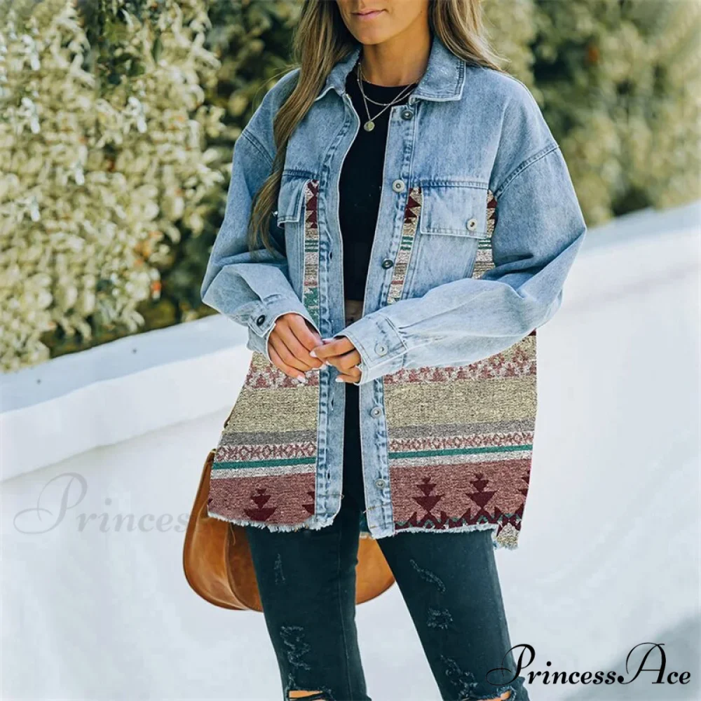 Denim Stitched Wool Coat - Image 19