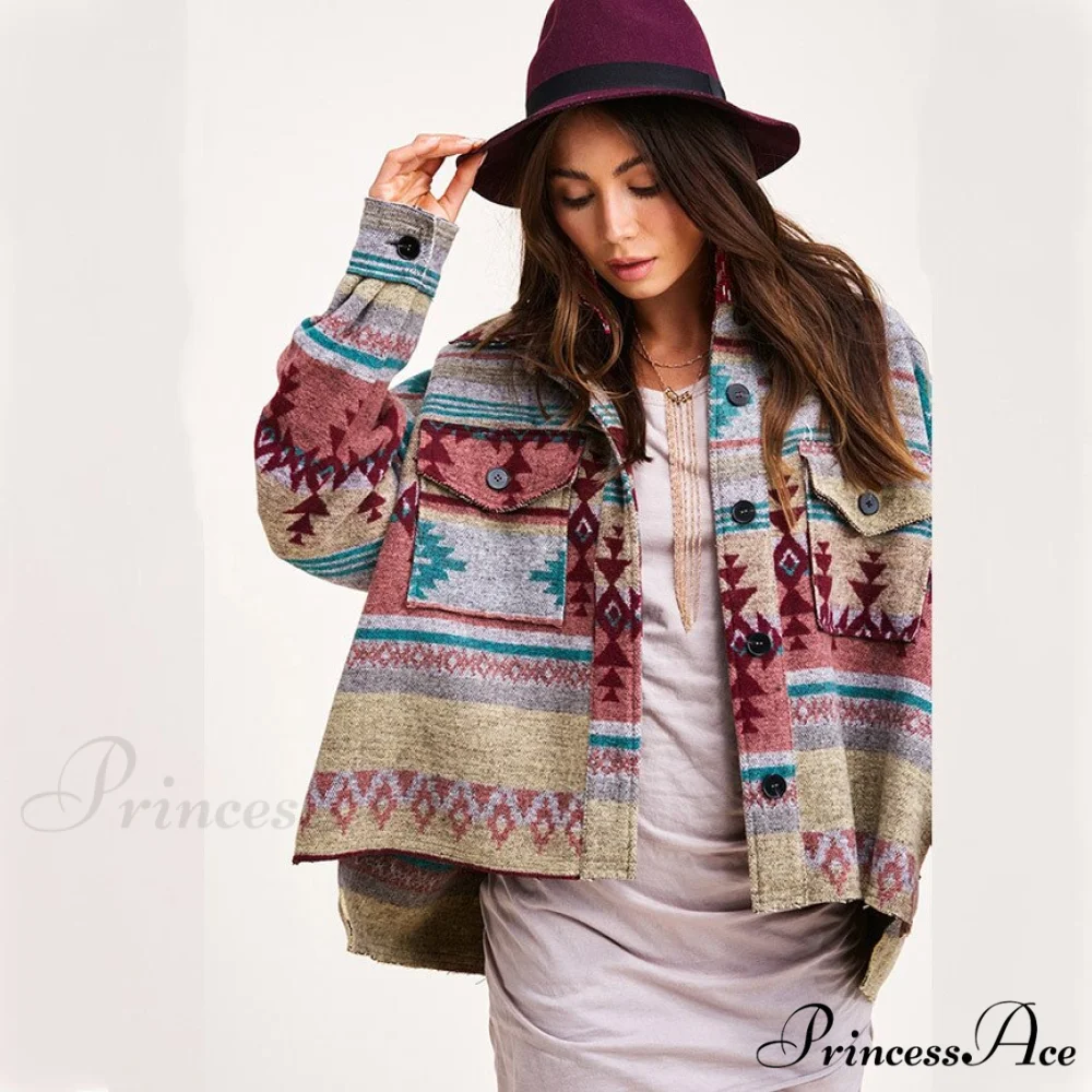 Denim Stitched Wool Coat - Image 2