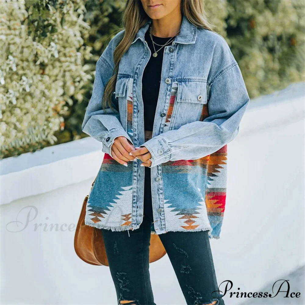 Denim Stitched Wool Coat - Image 21