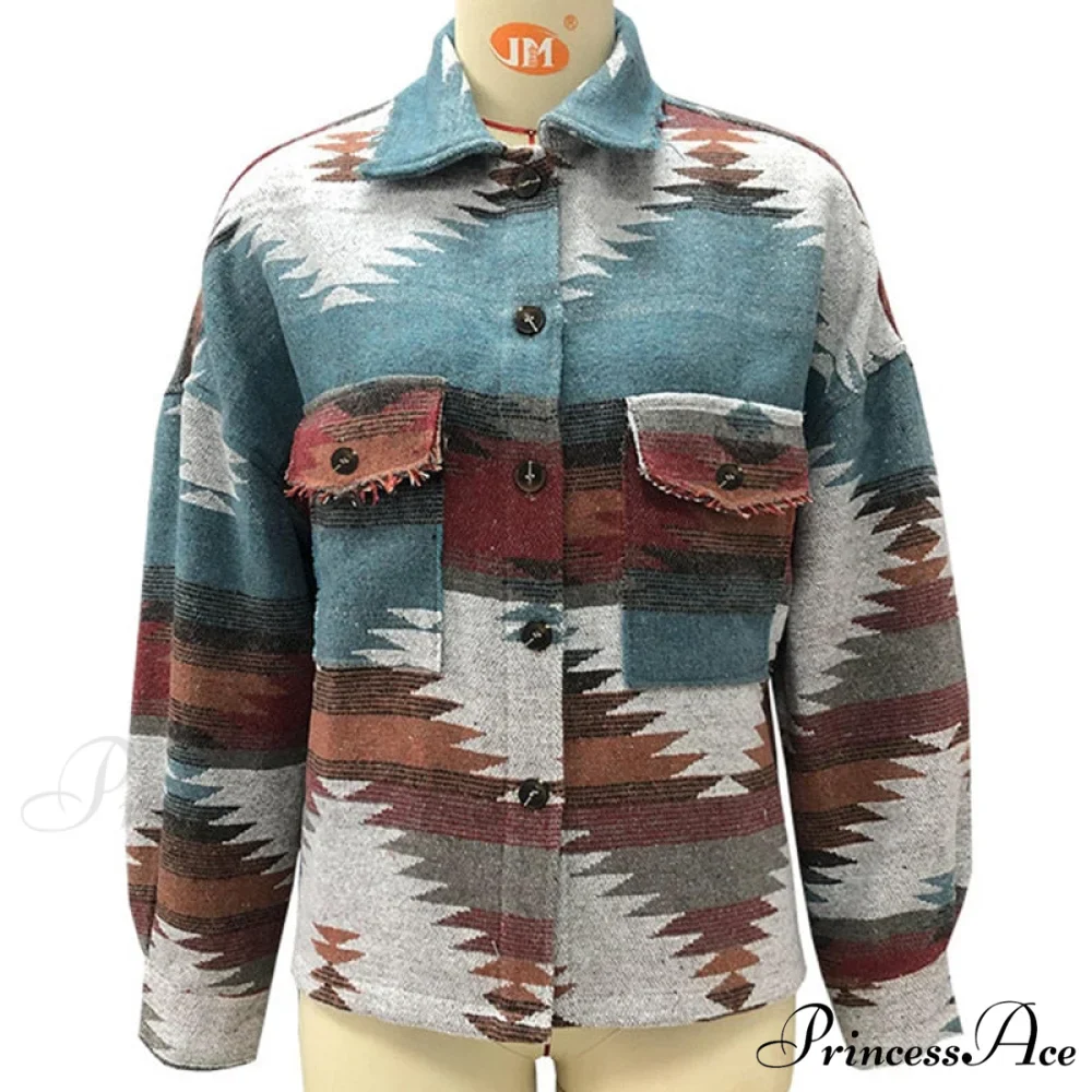 Denim Stitched Wool Coat - Image 6