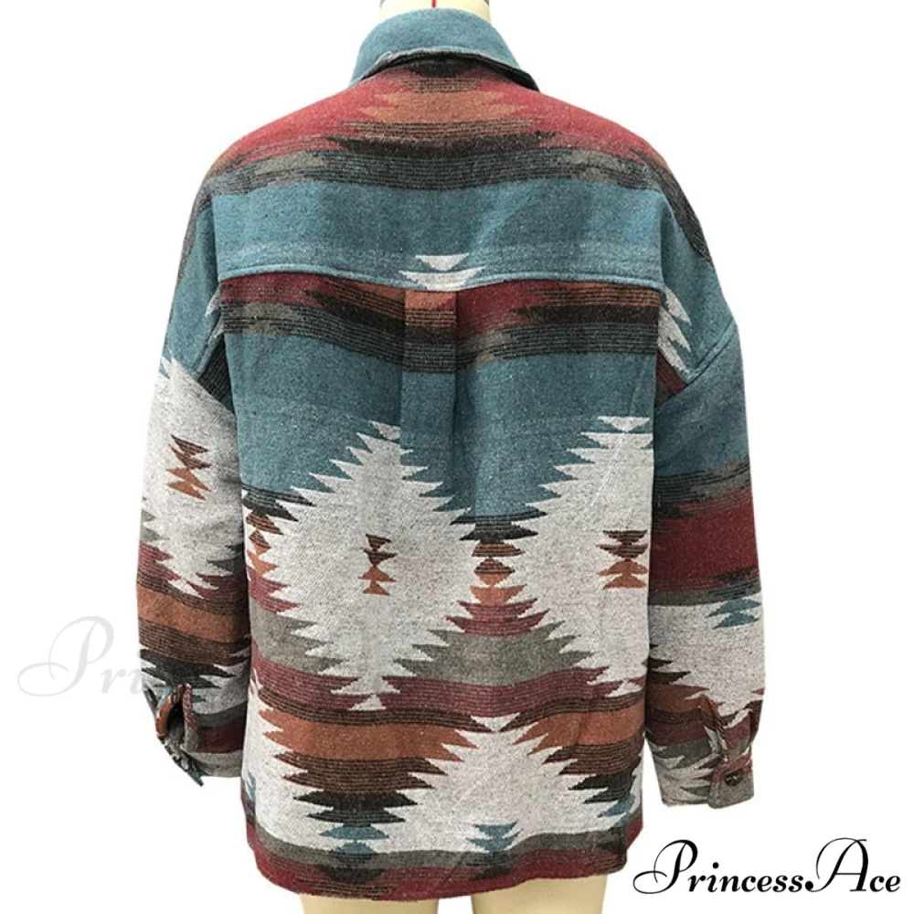 Denim Stitched Wool Coat - Image 7