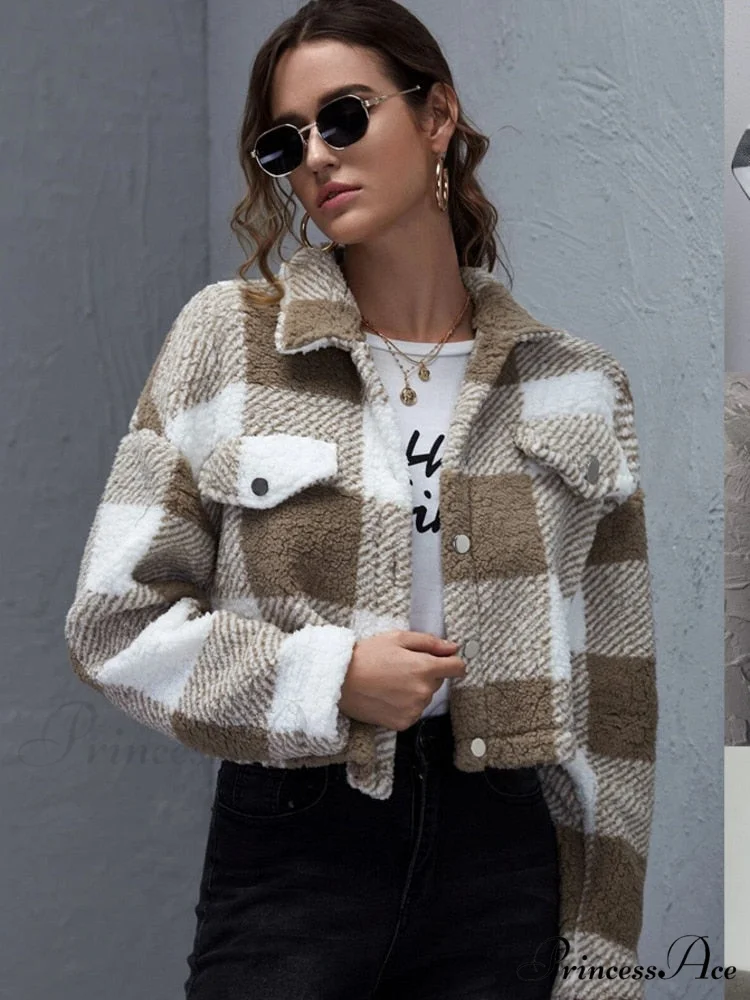 Loose Plaid Thick Coat - Image 6