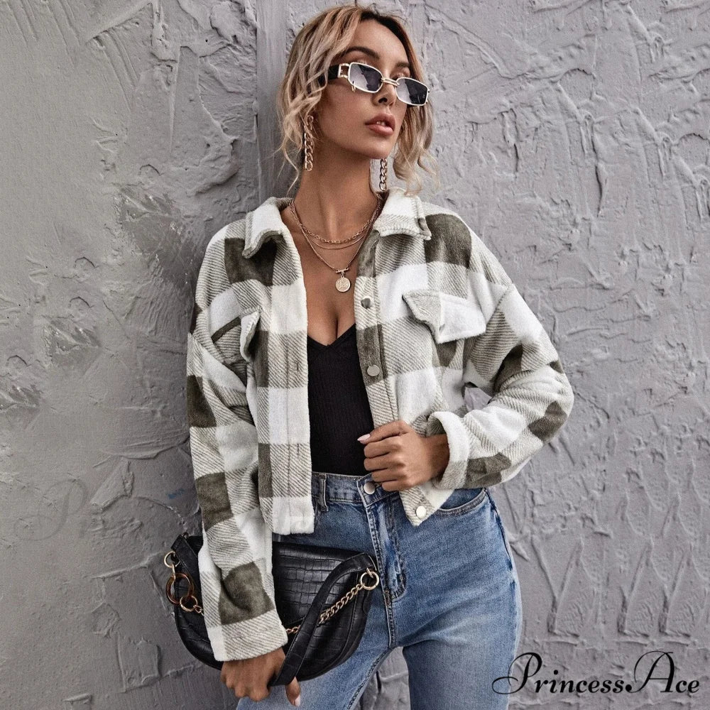 Loose Plaid Thick Coat - Image 8