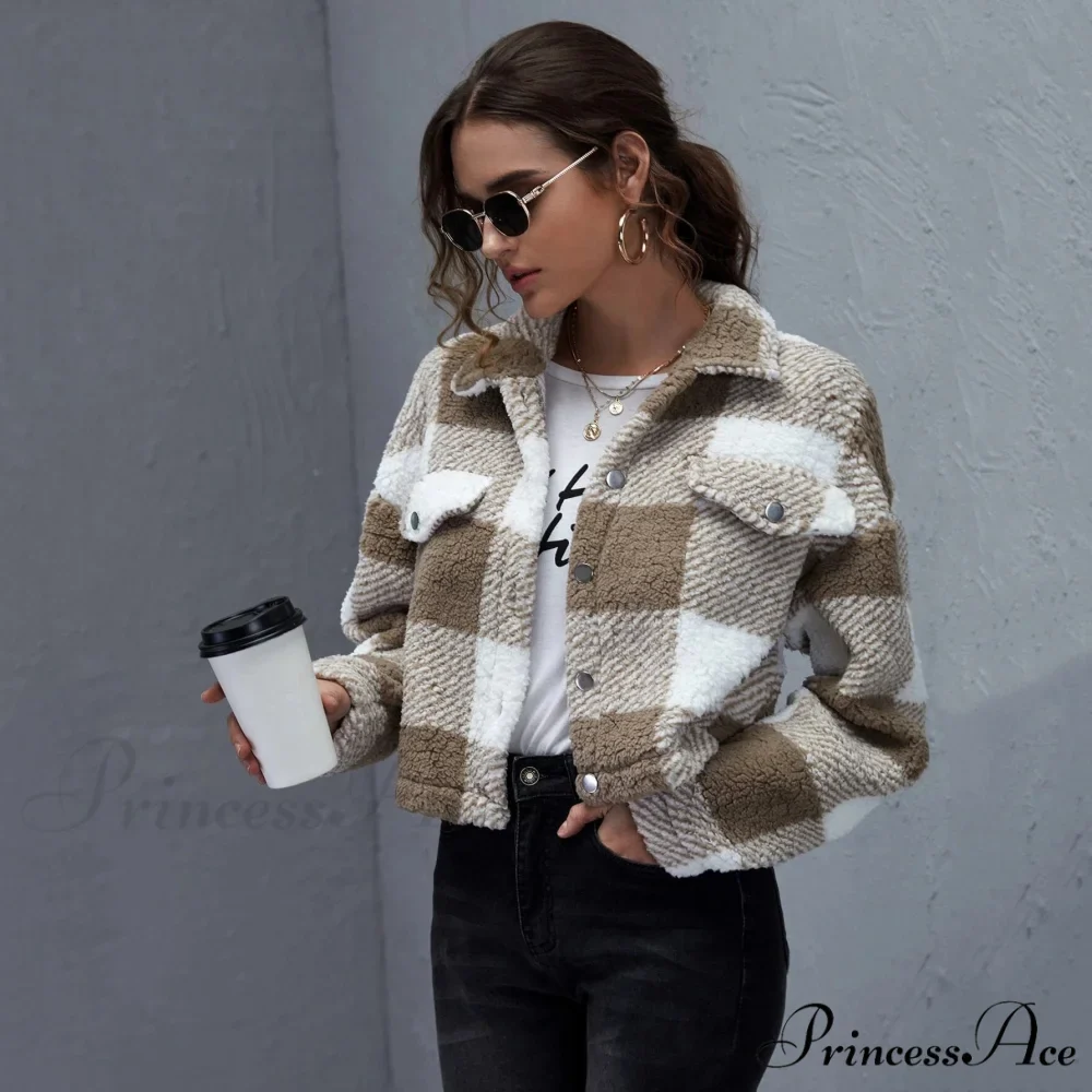 Loose Plaid Thick Coat - Image 9