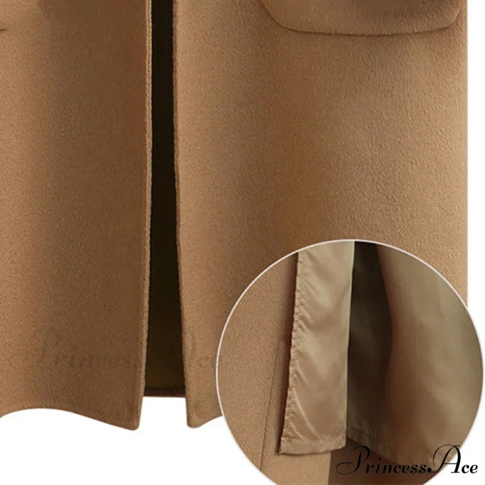 Wool Baggy Long Solid Simple All-match Overcoat - Image 4
