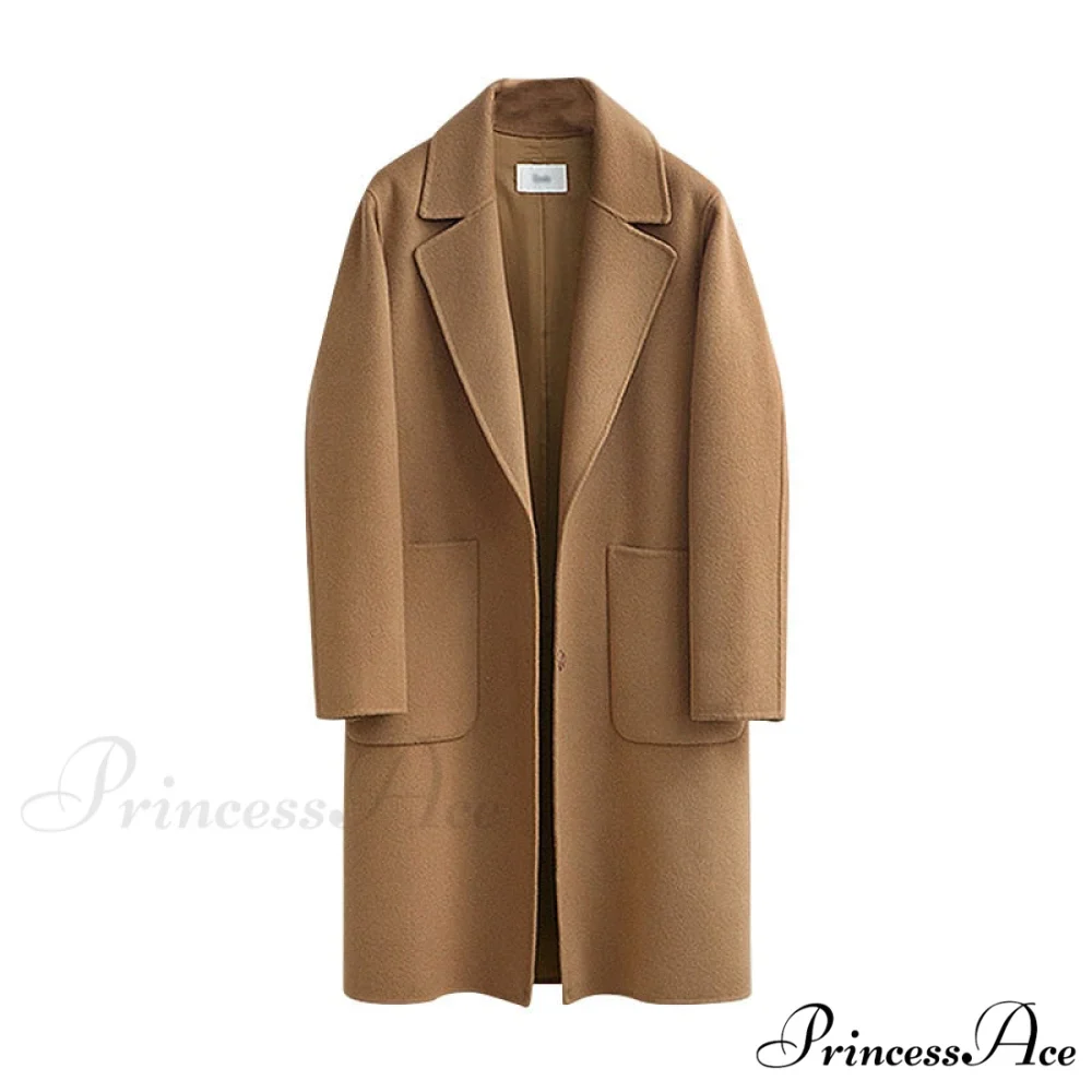 Wool Baggy Long Solid Simple All-match Overcoat - Image 7