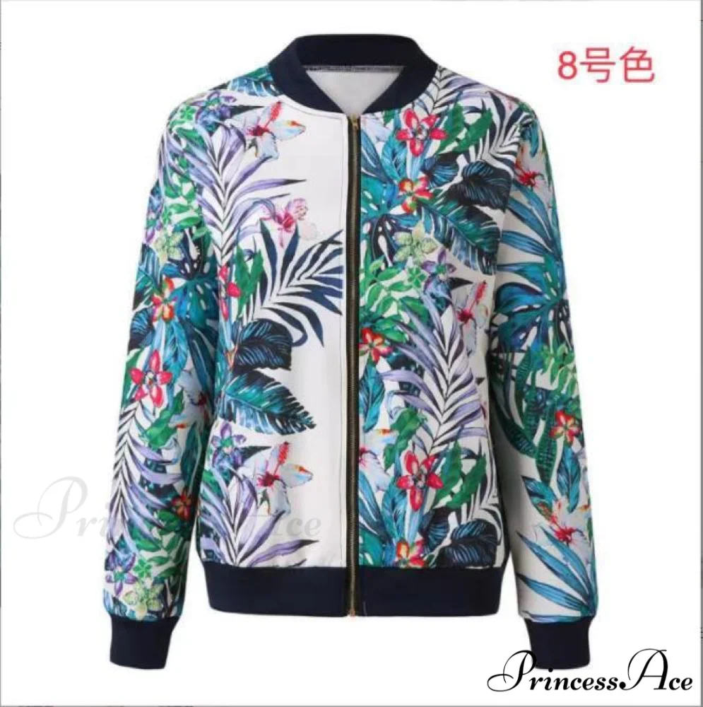 Flower Print Long Sleeve Coats - Image 10