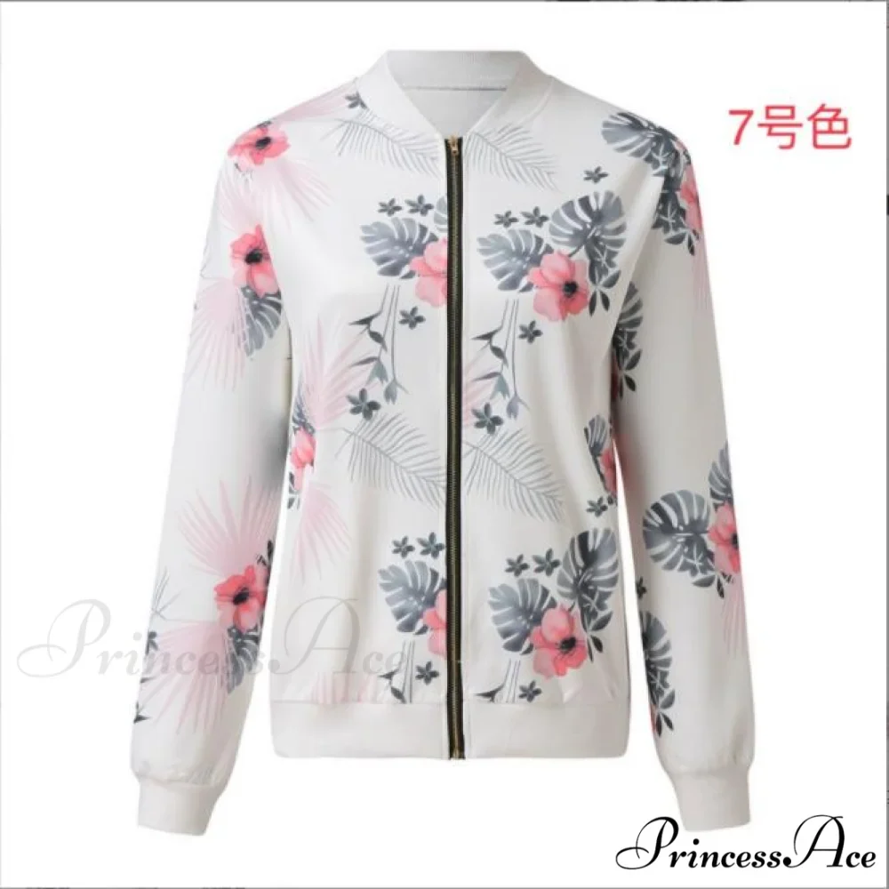 Flower Print Long Sleeve Coats - Image 9