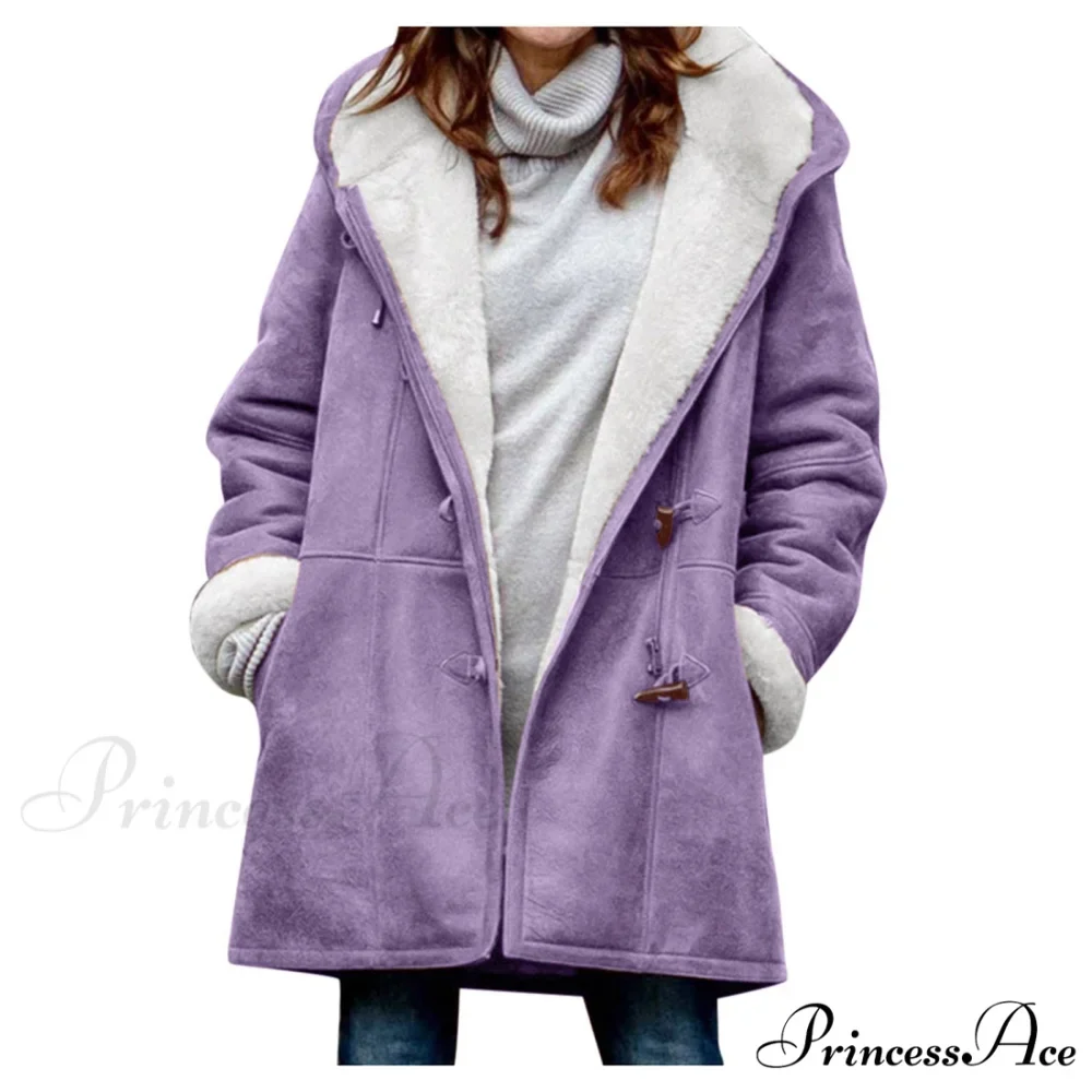 Thicken Fleece Lined Hooded Coat - Image 2