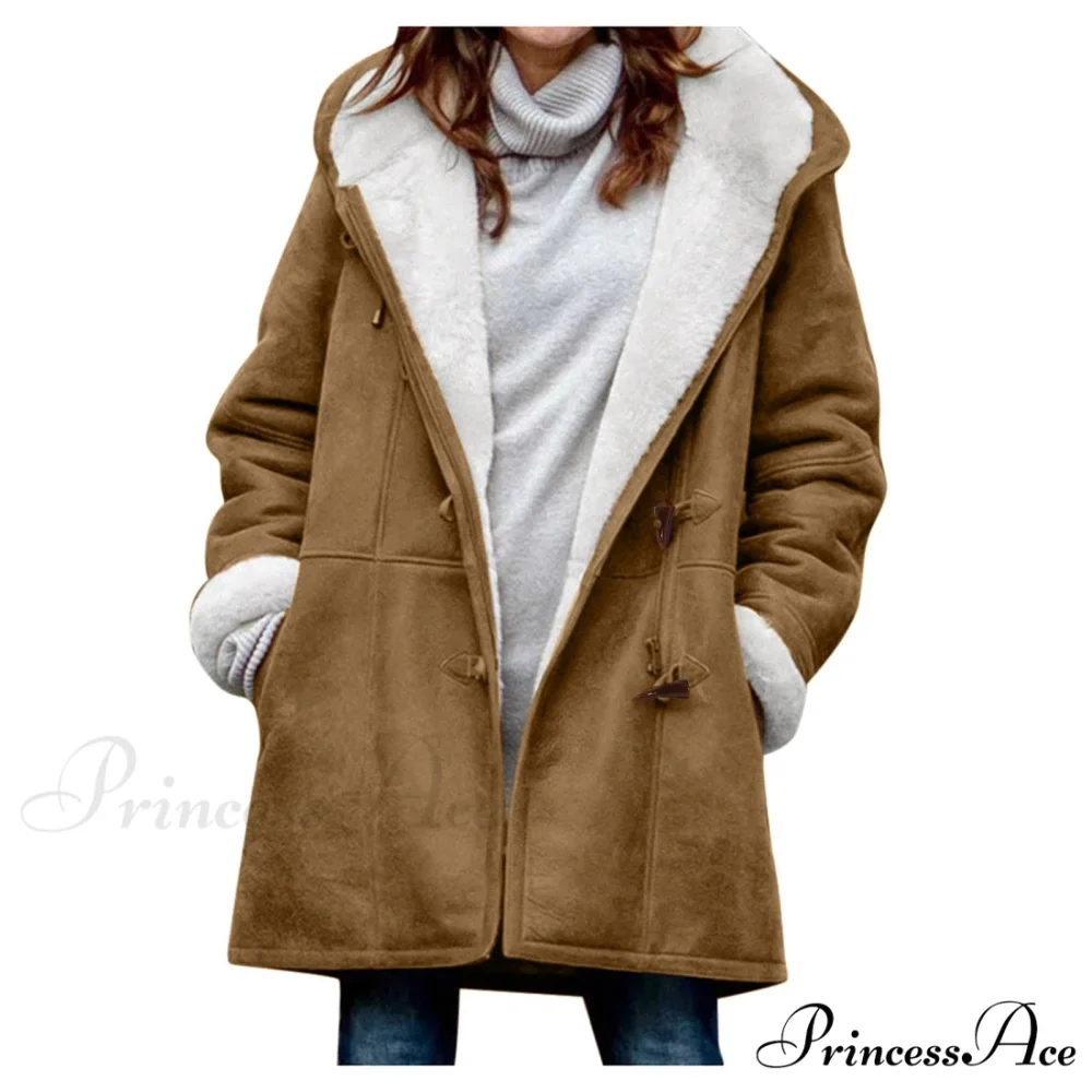 Thicken Fleece Lined Hooded Coat - Image 4