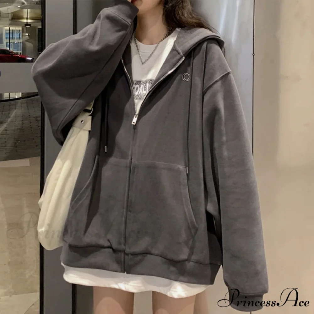 Korean Version Oversized Solid Color Hoodies - Image 2