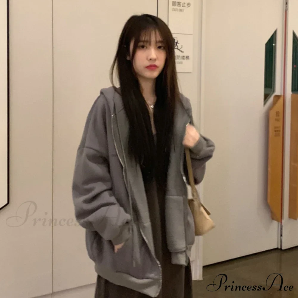 Korean Version Oversized Solid Color Hoodies - Image 3