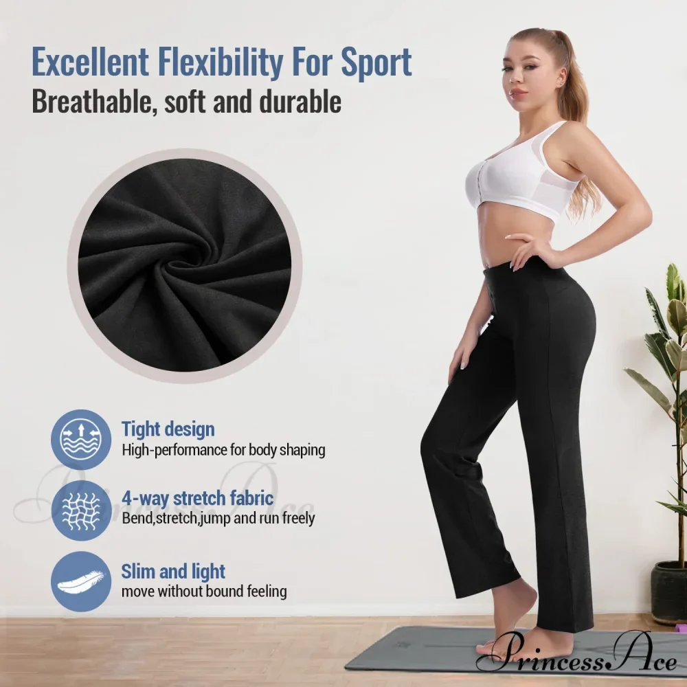 Capri Petite Regular Tall Length Women's Straight Leg Yoga Pants - Image 10