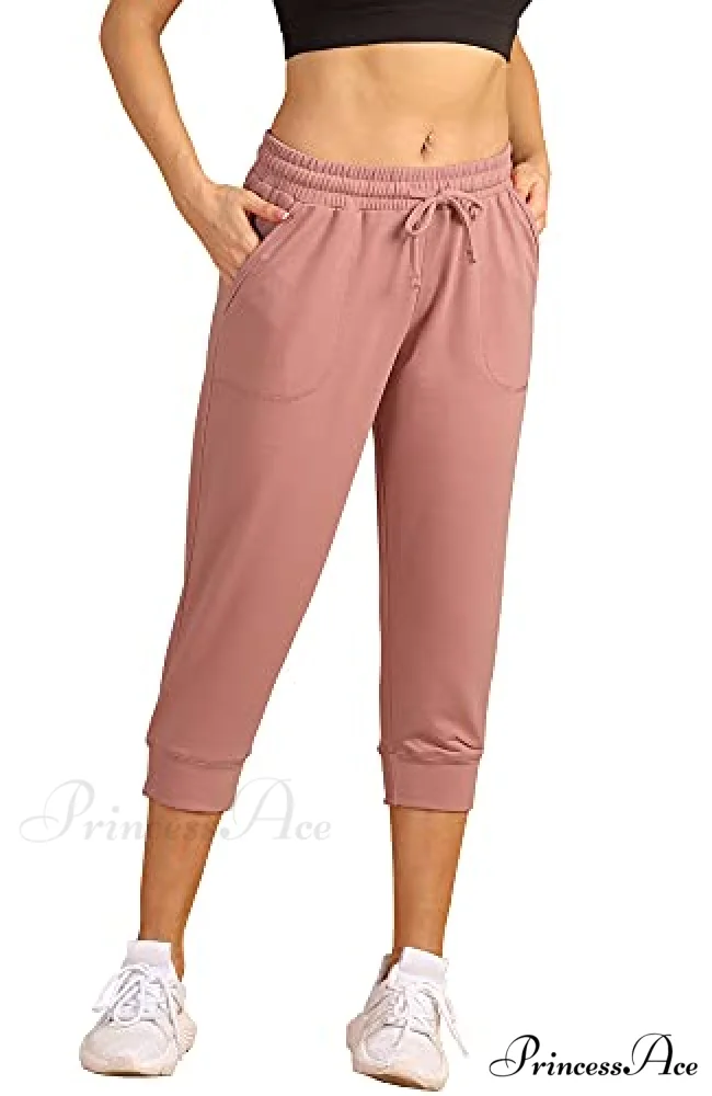 French Terry Jogger Lounge Sweatpants - Active Capri Pants - Image 10