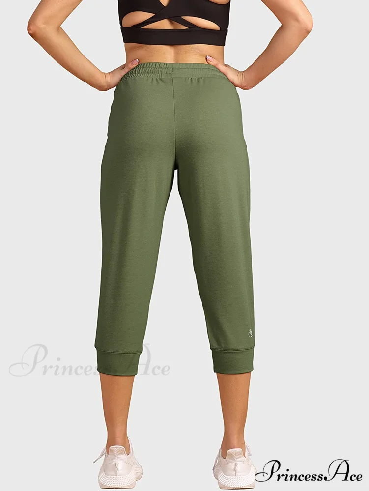 French Terry Jogger Lounge Sweatpants - Active Capri Pants - Image 2