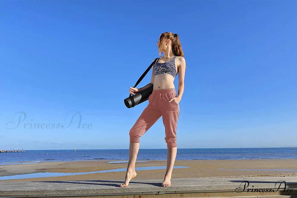French Terry Jogger Lounge Sweatpants - Active Capri Pants - Image 23