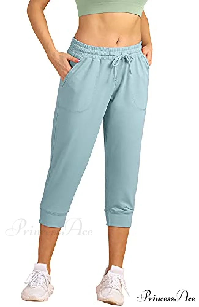 French Terry Jogger Lounge Sweatpants - Active Capri Pants - Image 7