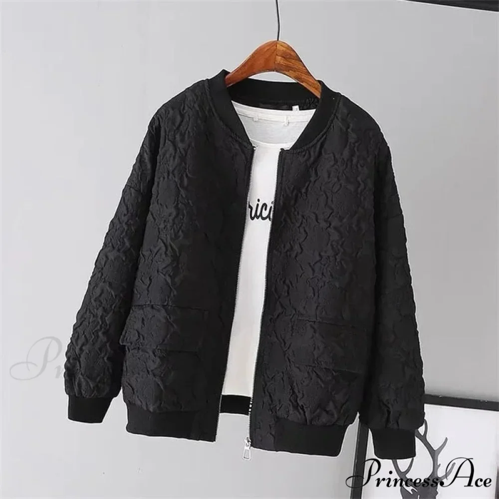 Solid Color Ladies Short Baseball Jacket - Image 3