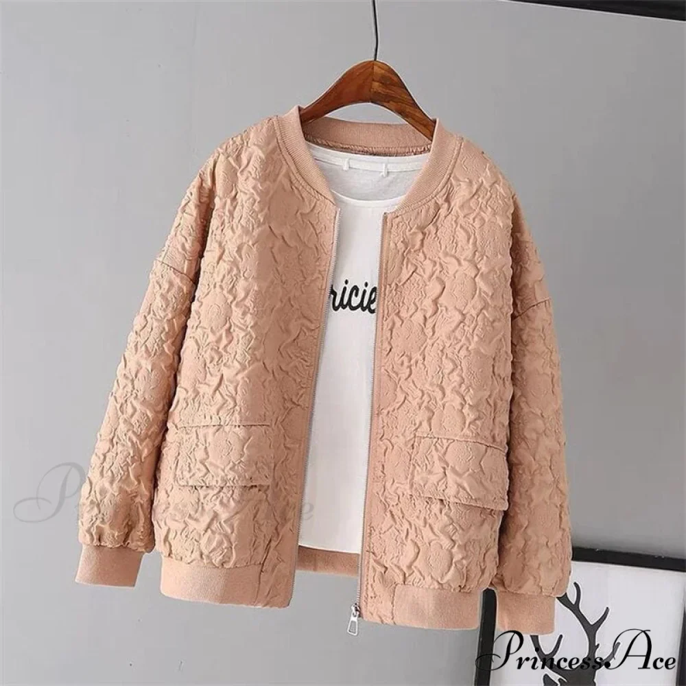 Solid Color Ladies Short Baseball Jacket - Image 8