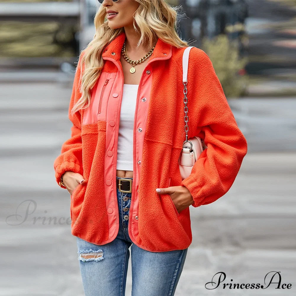 Turn Down Collar Patchwork Jacket - Image 4