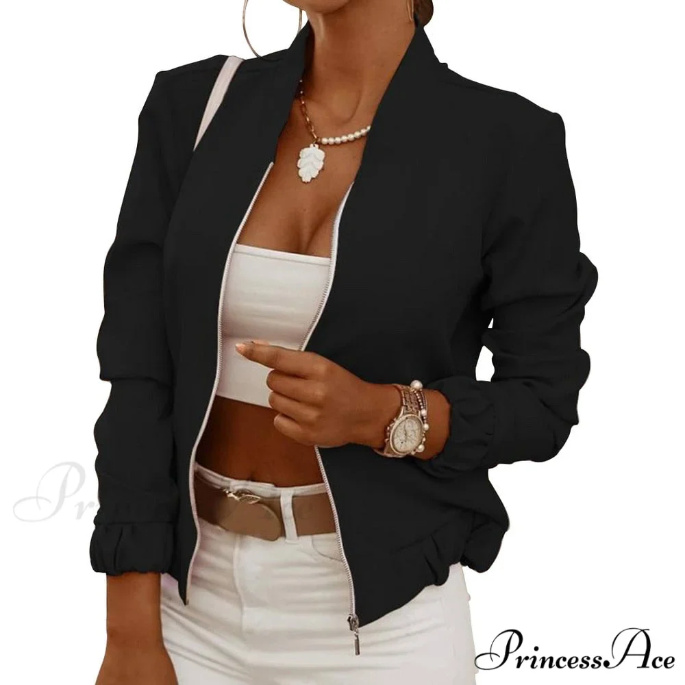 Flower Print Long Sleeve Bomber Jacket - Image 7
